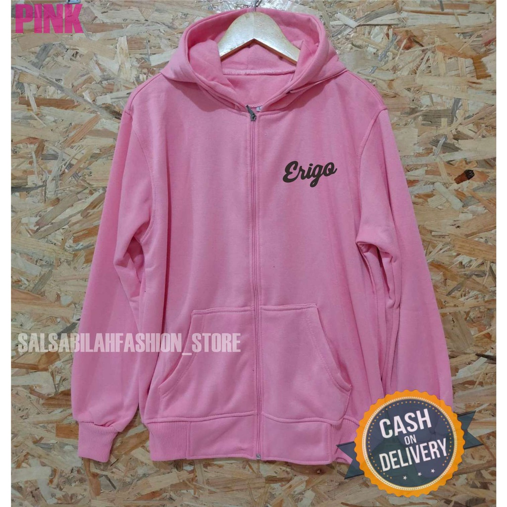 TERMURAH !! COD Jaket ziper Hoodie Pria Distro erigooOriginal Big Size Jumbo M - XXL