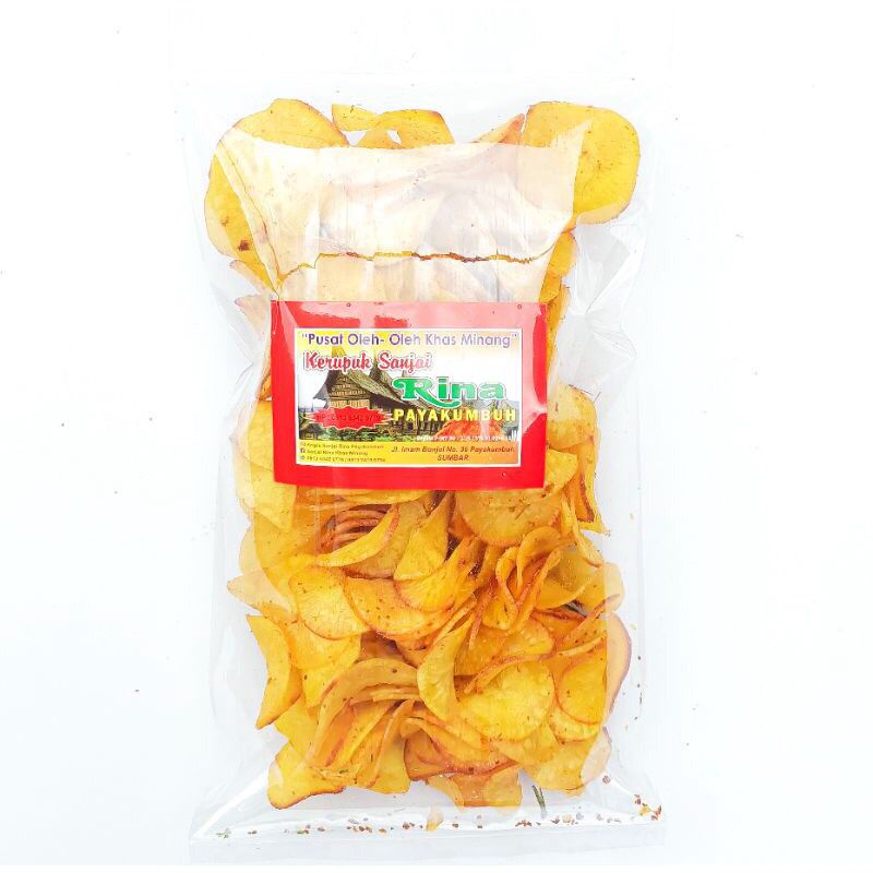 

SANJAI keripik ubi bumbu kuning crispy (kerupuk ubi sate) 250g KHAS MINANG