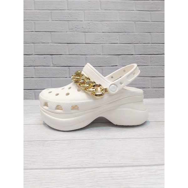 Crocs classic bae clog chain embellisshed platform / Crocs Bae Clog platform rante / Sandal