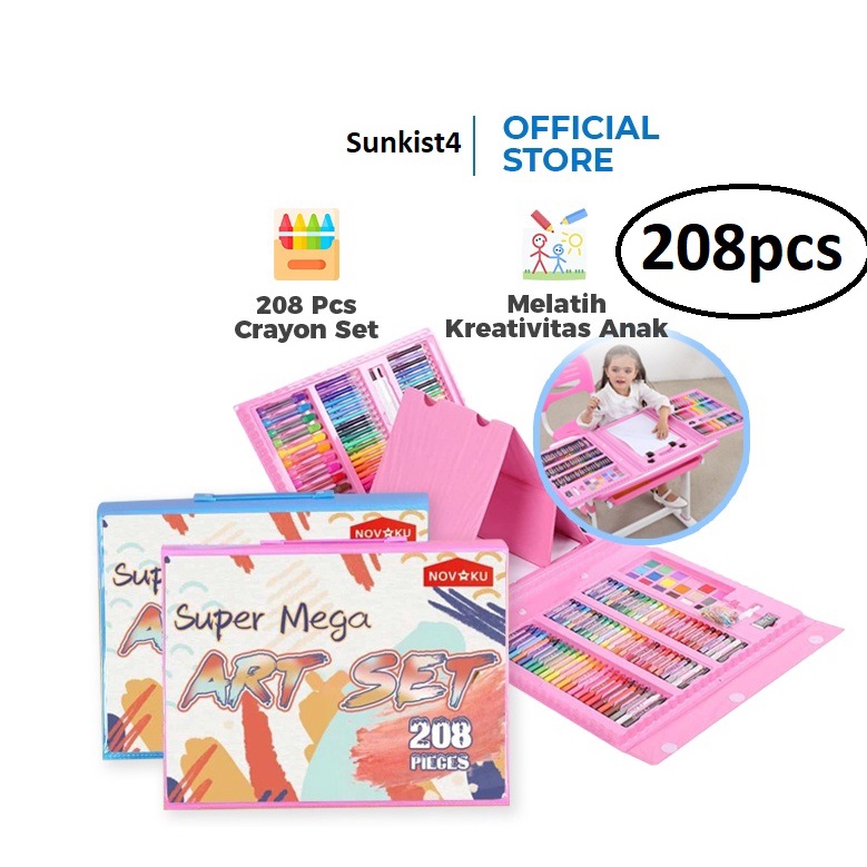 

Crayon Set 208 pcs/Pensil Warna/Alat Menggambar