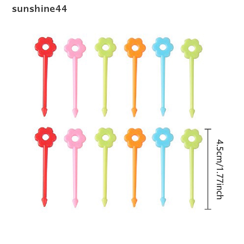 Sunshine 12 / 20Pcs / Set Tusukan Makanan / Snack / Kue / Buah Mini Motif Kartun Hewan Untuk Anak