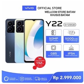 Vivo Y22 6/128GB Garansi Resmi 100% Original terbaru murah hp new