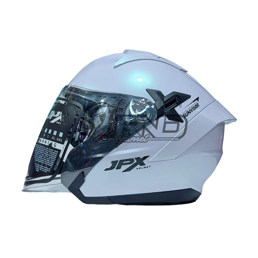 Jual Helm JPX NOVA X Solid Pearl White Putih Half Face Double Visor Shopee Indonesia