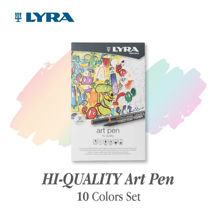 

Lyra Art Pen Metal Box Drawing Pen Pena Gambar 10 Warna