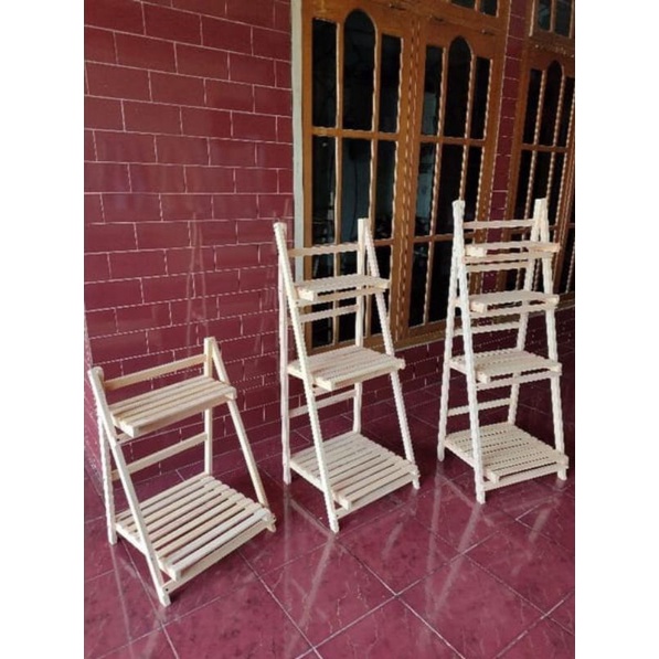 Rak Sepatu Rak susun Kayu Lipat Serbaguna Standing