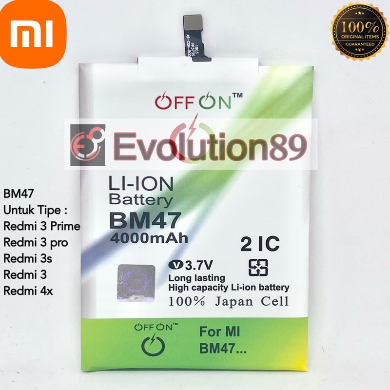 BATERAI DOUBLE POWER BM47 / XIAOMI REDMI 4X OFFON