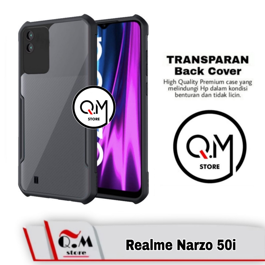 Case Realme Narzo 50i Shockproof Transparent Armor Casing Pelindung Back Cover