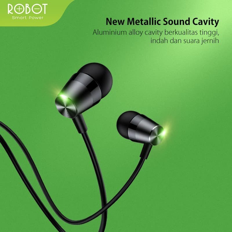 Earphone ROBOT RE101S Powerful Bass