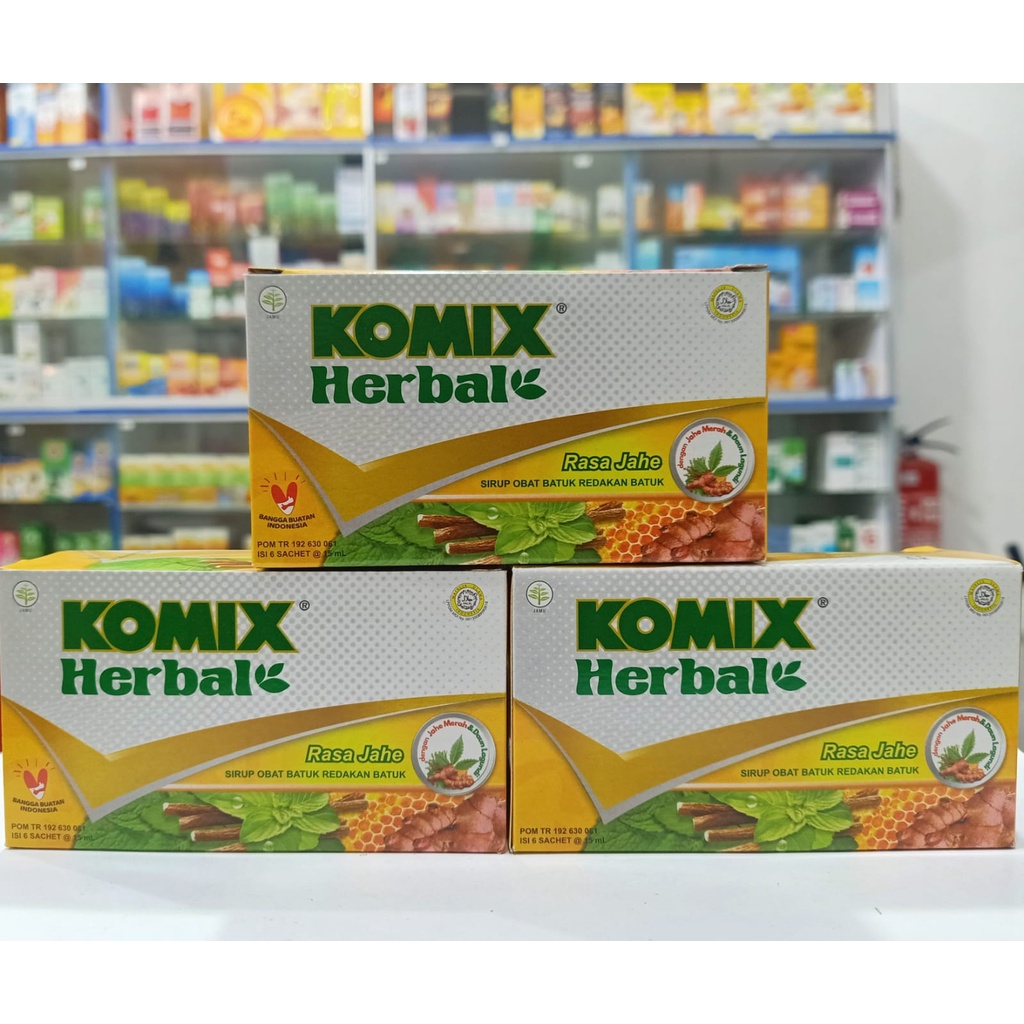 Komix Herbal Kemasan Box Isi 6 Sachet Rasa Jahe