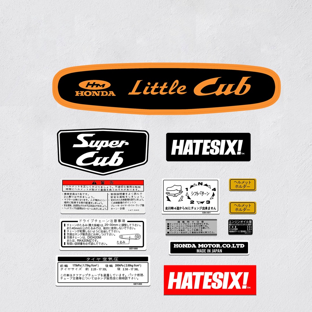 Sticker Stiker Decal Honda Little Cub 70 Hatesix