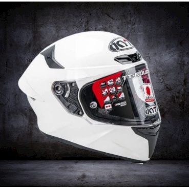 Helm KYT TT Course Plain White | TTC Putih Polos | Produk Original-HELM KYT TT COURSE PUTIH SOLID