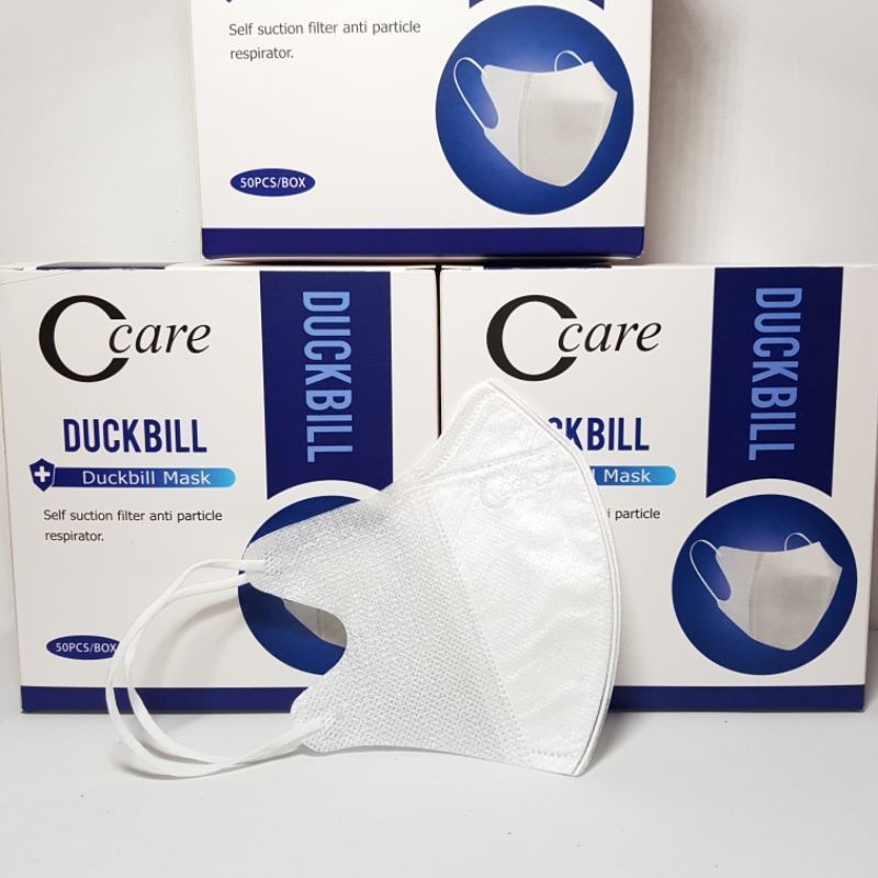 MASKER DUCKBILL CCARE WARNA WARNI GARIS ORIGINAL EMBOSS C-CARE 50PCS