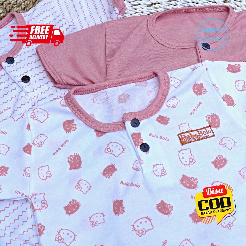 SALE 7.7 Serian Dusty - 3 pcs Jumper Bayi PINK DUSTY SERIES 0 sd 6 Bulan merk SNI Bolo - Bolo