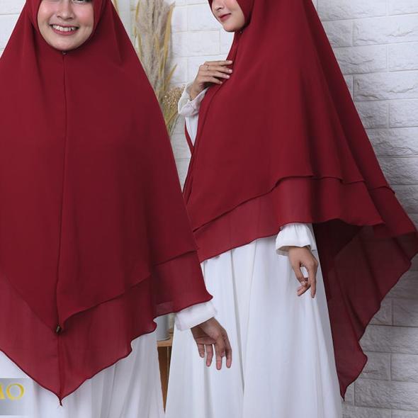 KHIMAR CERUTI BABYDOLL DUA LAYAR HIJAB SYARI JILBAB JUMBO