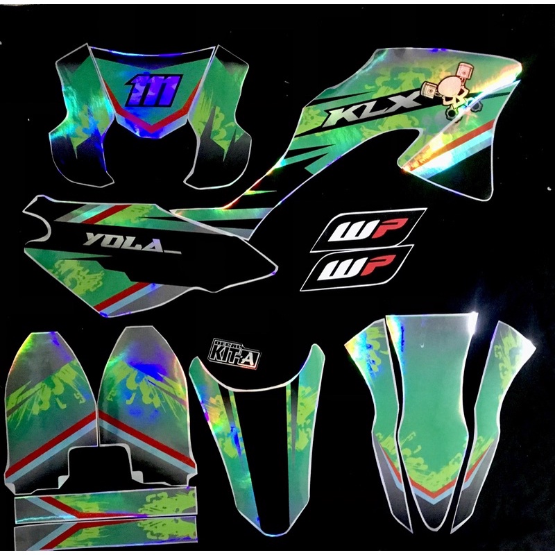 Decal Kawasaki Klx Bf Hitam Hijau full body
