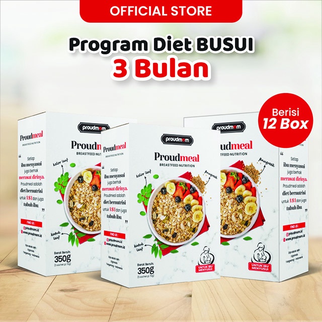 Program Diet Busui ( Paket 3 BULAN ) - Pengganti Sarapan Sehat u/ Turun Berat Badan - PROUDMEAL ASI BOOSTER