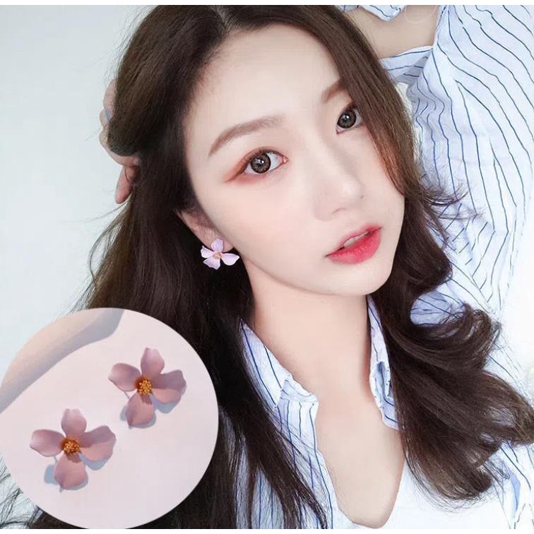 5 Warna Anting Korea Bunga Permen Warna Manis / Statement Earrings Candy Color Flower Sweet Ear Studs -Doo