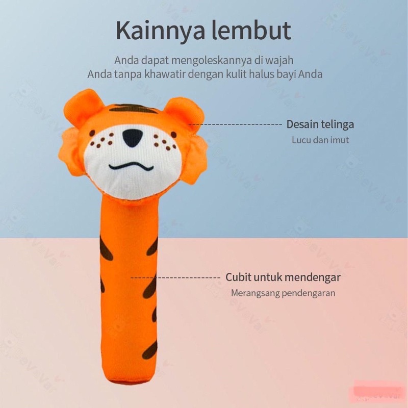 TokoPapin Mainan Boneka Tangan Bayi Toet Rattle Toy Stick Boneka Genggam Bunyi Anak Bayi Bisa Bunyi