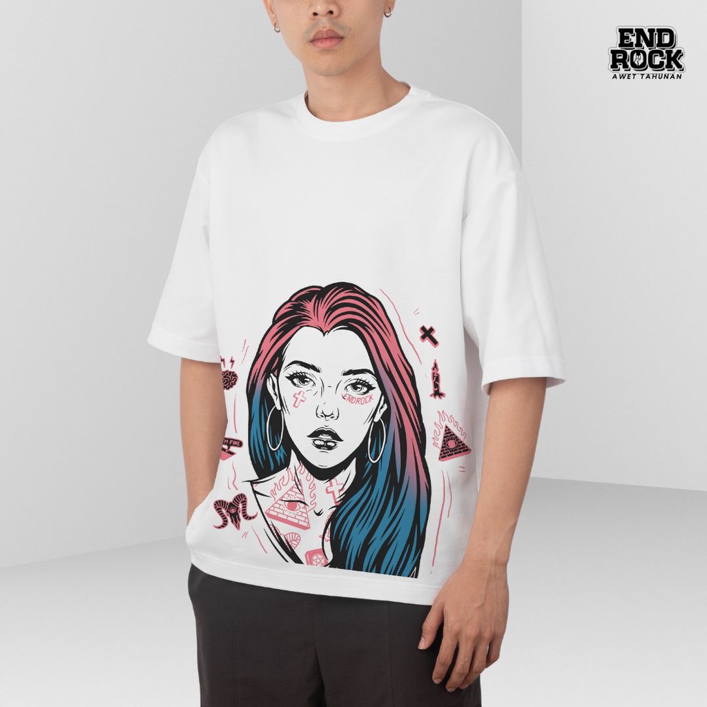 Kaos Oversize Original Endrock Tema Girl Tatto