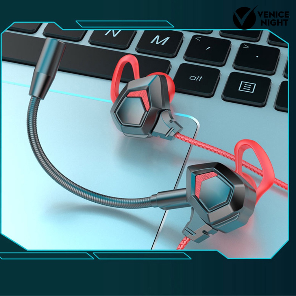 (VNEP) (Berkabel) Universal In-ear Gaming Earphone E-sports Karaoke Earplugs dengan Mikrofon