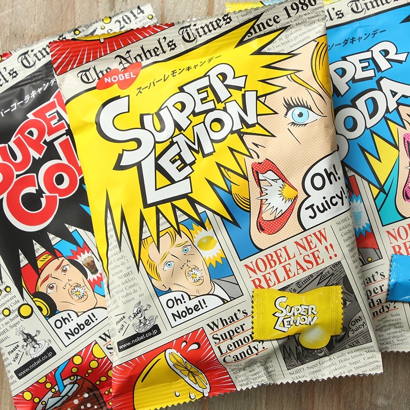 

Nobel Super Cola / Super Soda / Super Lemon Candy Japan 88 gr