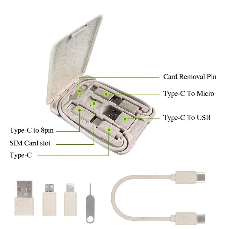 6 in 1 Kabel Charger USB Ke Micro USB Multifungsi Untuk Travel