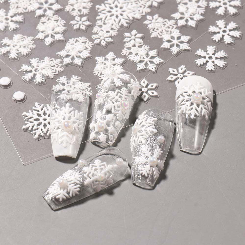 Mxbeauty Bunga Stiker Kuku Wanita Fashion Bintang Manikur Aksesoris Relief Nail Art Dekorasi