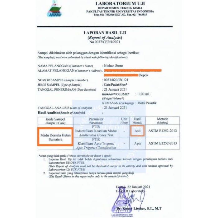 

Madu Hutan Asli Murni Raw Honey 1000 Gram