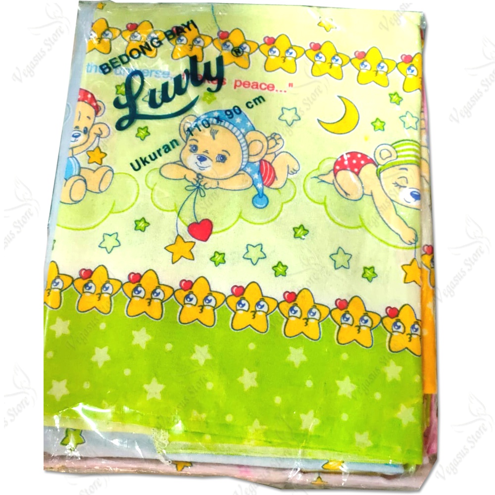 6Pcs Bedong Bayi Murah Luvly Bedong bayi Karakter Kartun Selimut Bayi/Bedong Luvly-Vegasus Store(COD)