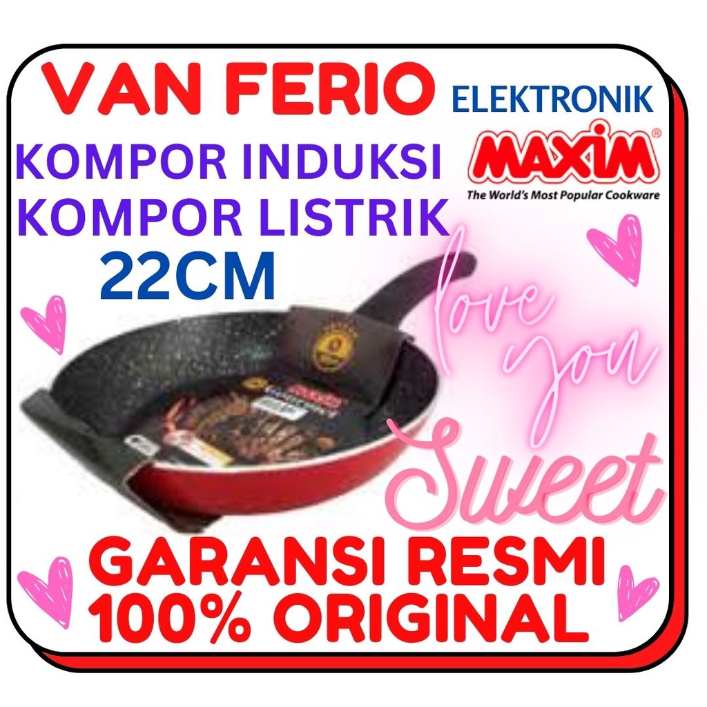 Maxim IH Gourmet Wajan Frypan Kompor Induksi Kompor Listrik 22cm