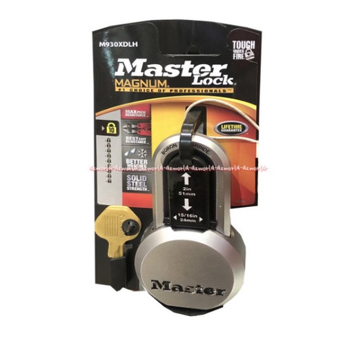 Master Lock Magnum Padlock Gembok Kunci 61mm Bulat Tahan Api Masterlock Master Lok Gembok Besi 6cm
