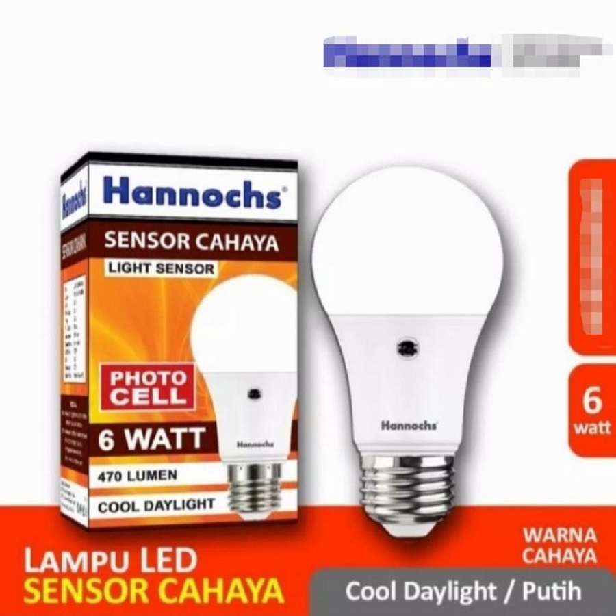 Bohlam Bola Lampu Led Hannoch Hannochs Sensor Cahaya Gelap 6W 9W 11W 6 Watt 9 Watt 11 Watt