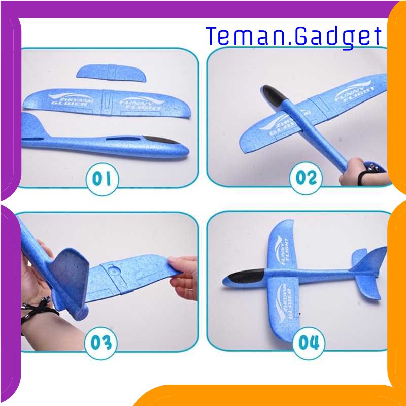 TG-MAN GOROCK Mainan Pesawat DIY Hand Throw Foam Aeroplane Flying Glider - TY0310