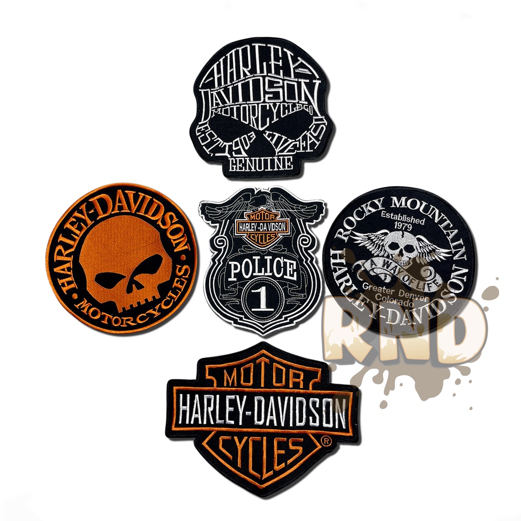 Tempelan Bordir - Satu Set Logo Harley Davidson - Tempelan Punggung Ukuran 25 x 25 cm