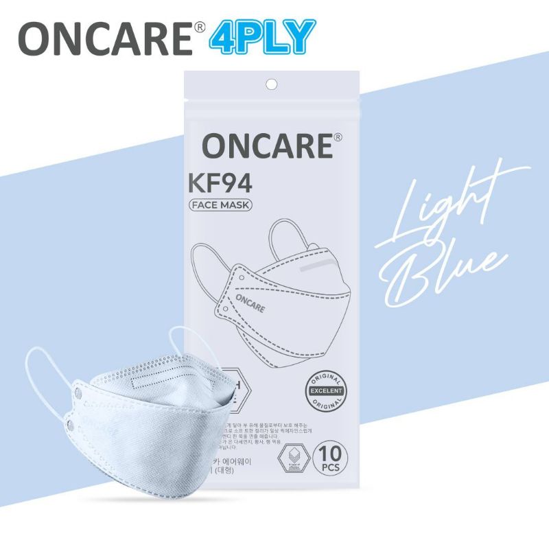 Jual MASKER KF94 ONCARE DEWASA LIGHT BLUE 4PLY ISI 10PCS PREMIUM KOREA