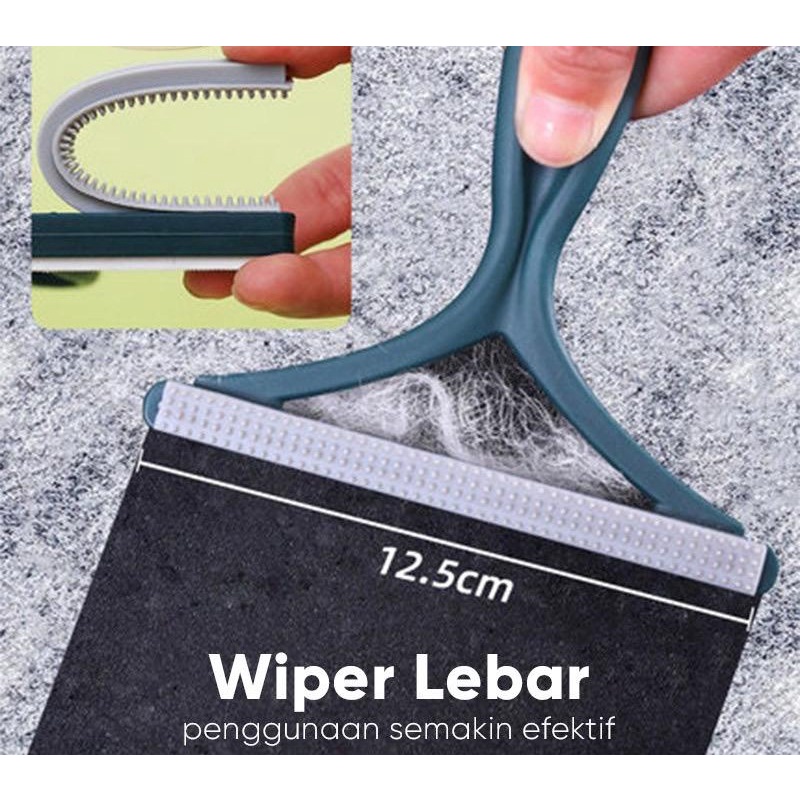 Alat Pembersih Serat Bulu Kain Pakaian D25 Sikat Pembersih Bulu Hewan Pet Hair Remover 2in1