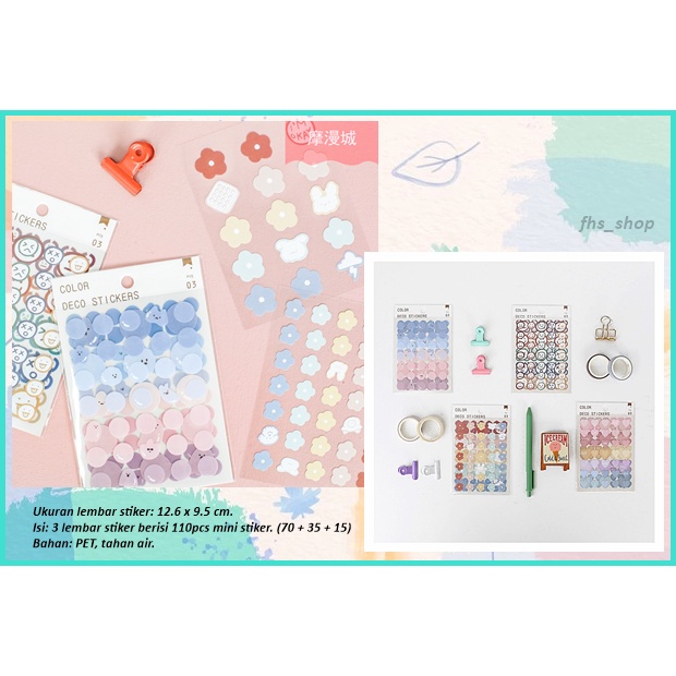 

110Pcs Stiker Aesthetic Buku Diary Sticker Aesthetic Scrapbook Stiker Deco Stiker Lucu Colorful Blob