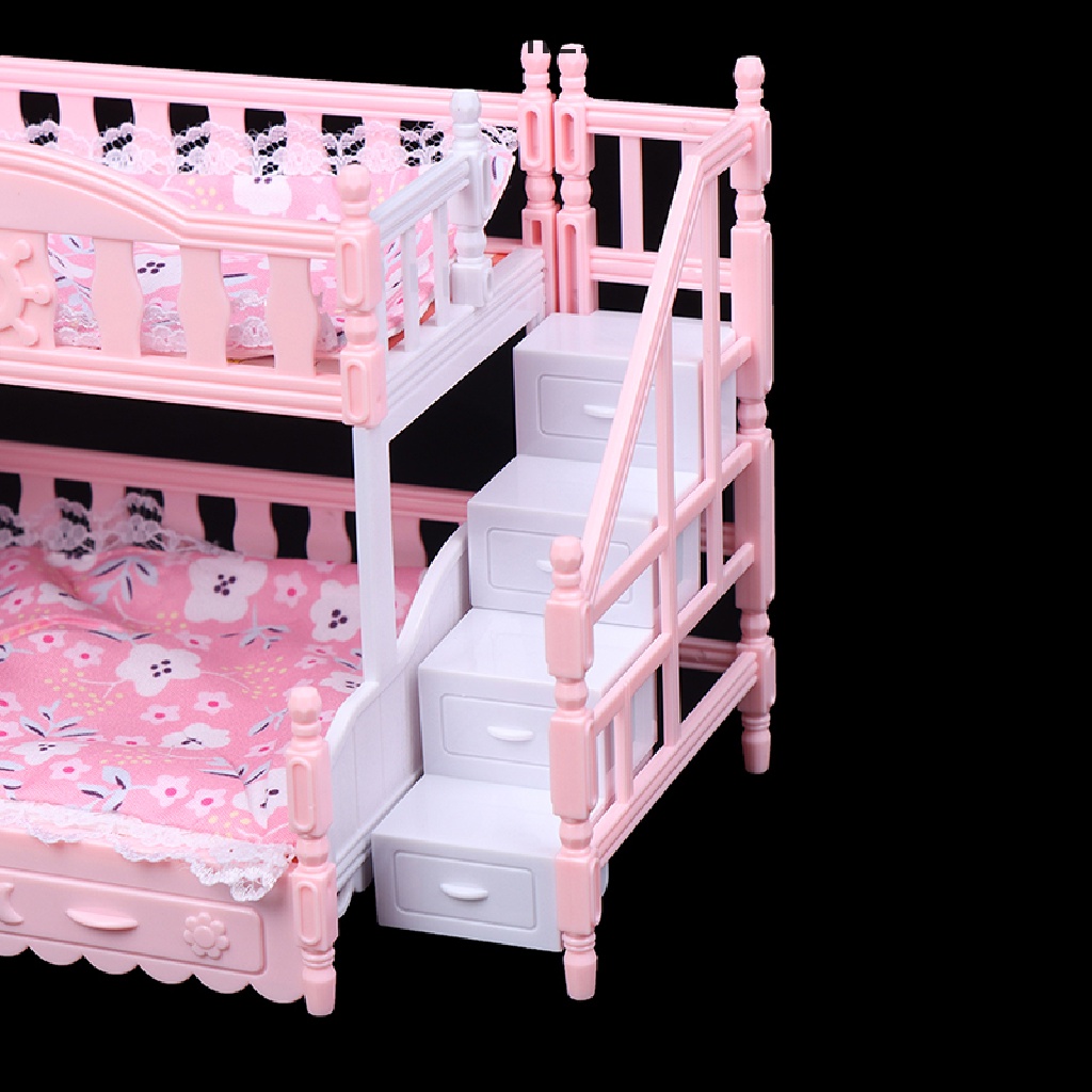 Mainan Miniatur Ranjang Double Bed Gaya Eropa Untuk Rumah Boneka