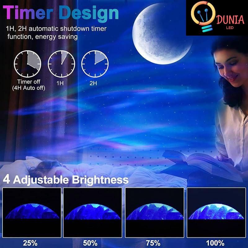 New Lampu Proyektor Dengan Speaker Langit Malam Bulan