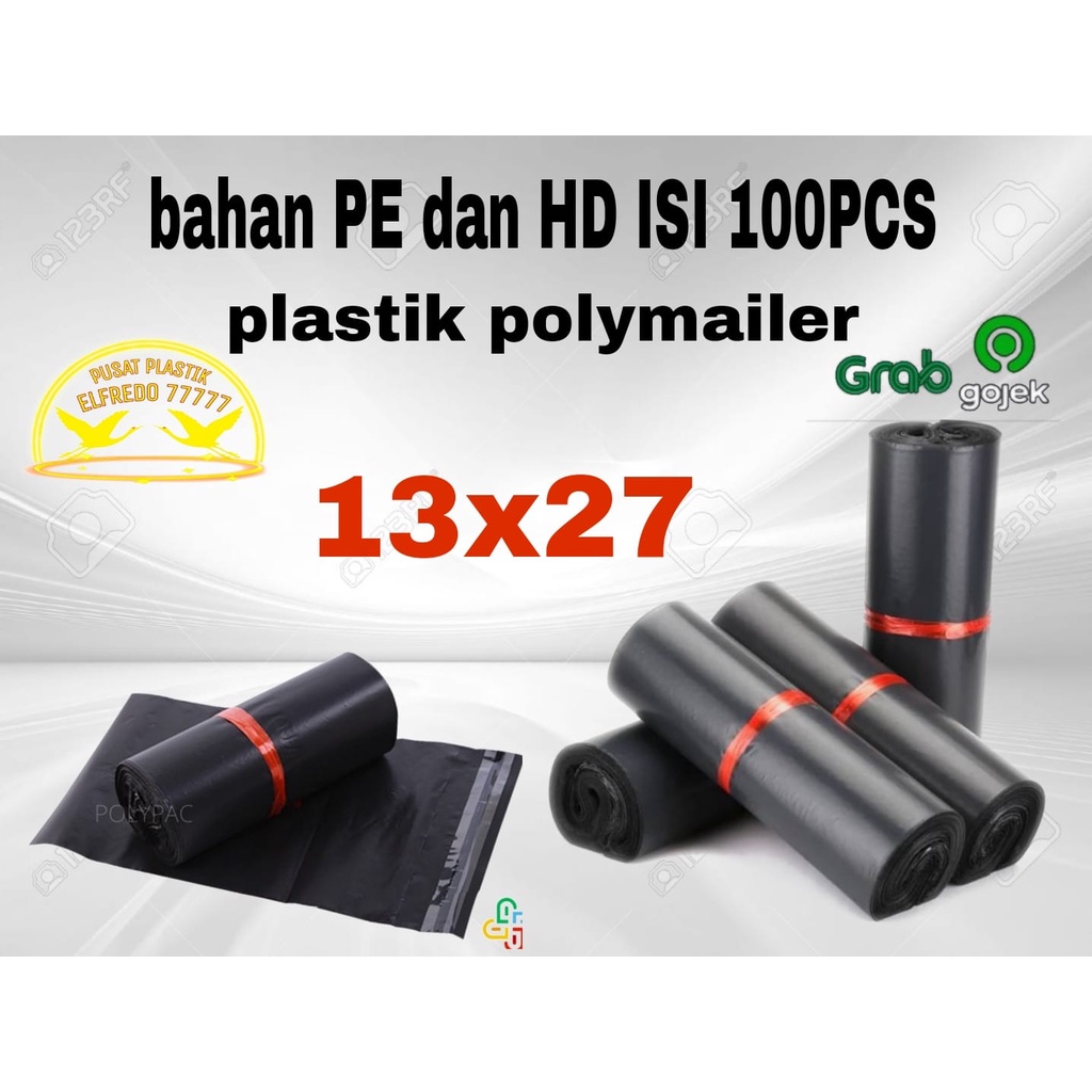 Plastik Polymailer 13X27 cm 100pcs Bahan PE dan HD / Plastik Packing online shop