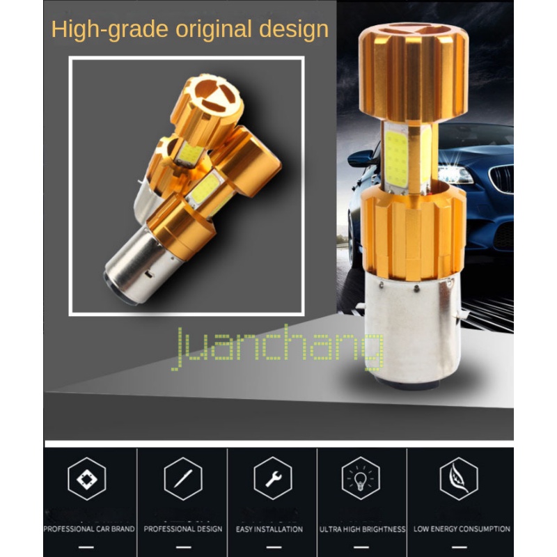 Lampu Depan COB H4 PD15 BA20D Model Cakar Tunggal Untuk Motor H4