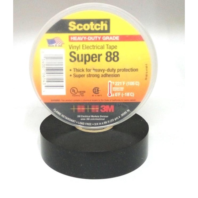 3M Scotch Super 88 Vinyl Electrical Tape - Isolasi Listrik 3/4 Inch