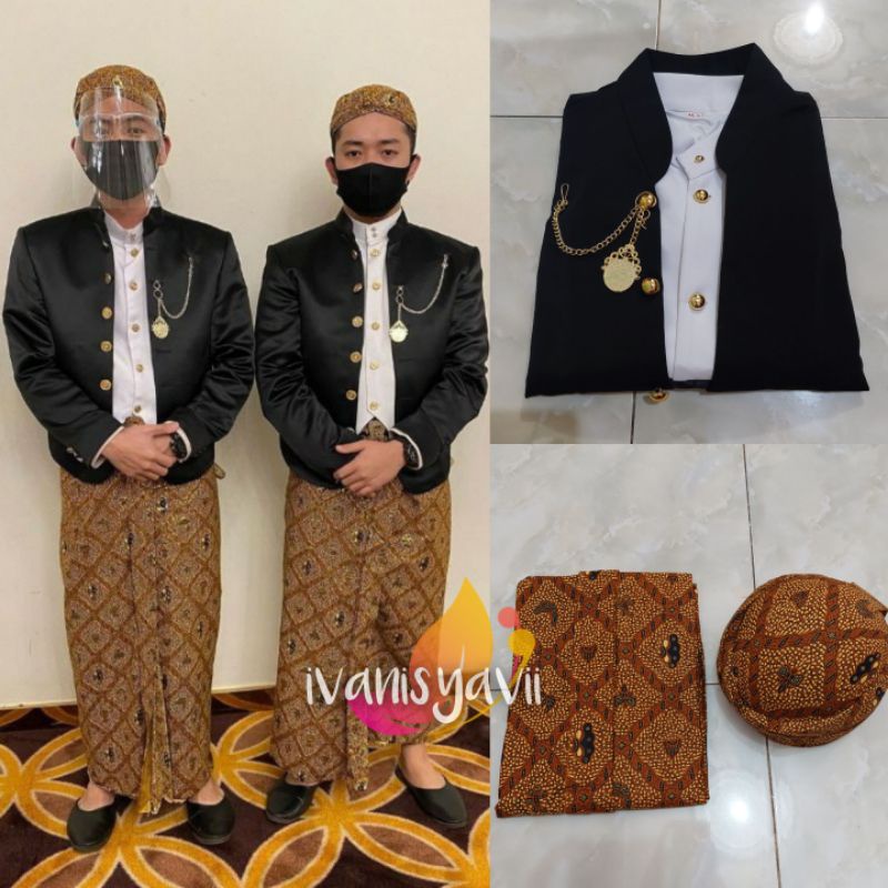 [1 Set] Baju Adat Jawa Cowok / Baju Manggolo - Kode HSm01