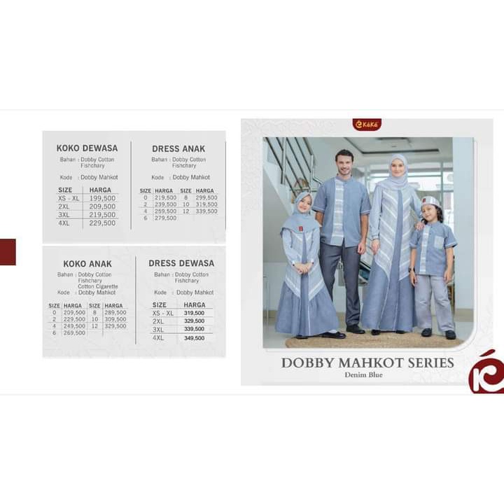 BAJU TERBARU SARIMBIT KEKE/DOBBY MAHKOT SERIES DENIM BLUE