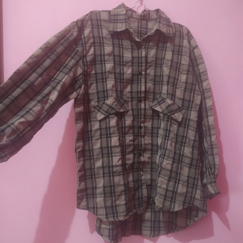 Kemeja Crinkle Kotak Milo