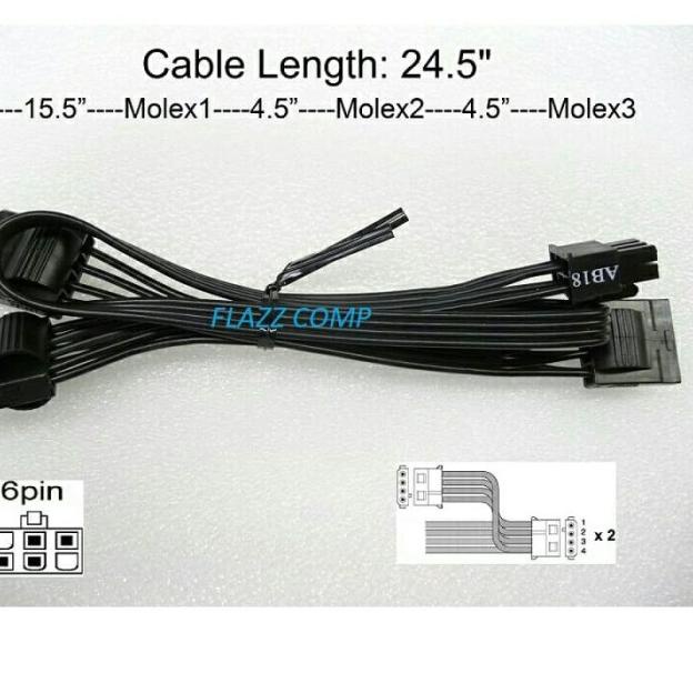 Kabel Modular Molex Seasonic original to psu 6pin