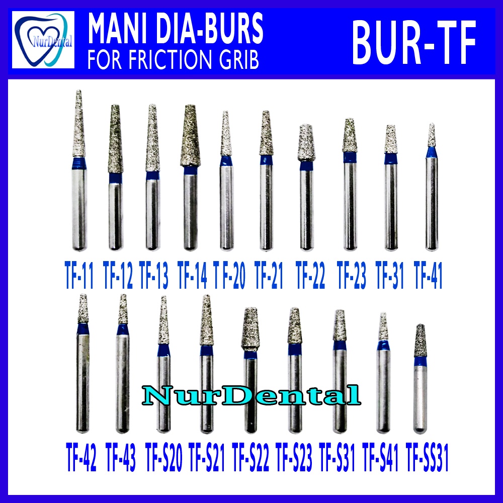 Dental Diamond Bur Tappered Fissure TF 11 12 13 14 20 22 23 42 43 sampai S20 S21 S22 SS31 pcs