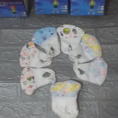 MASKER DUCKBILL ANAK MOTIF CAMPUR ISI 50 PCS