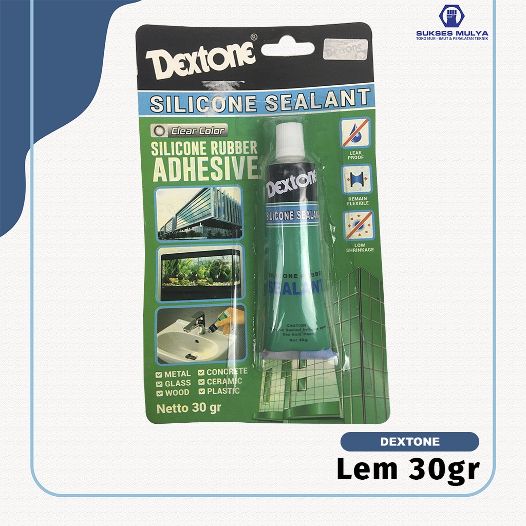 

Dextone Lem Silicon Sealant Rubber 30gr Lem Adhesive Bening