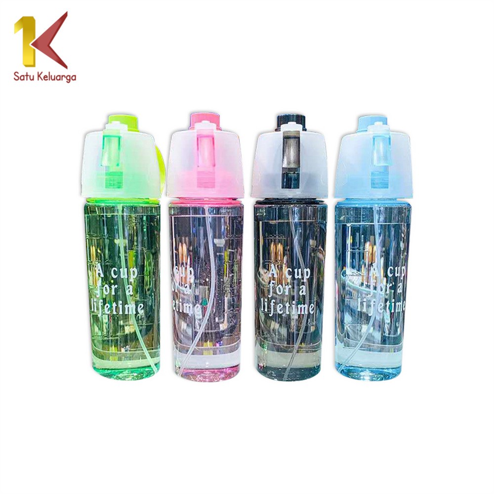 Satu Keluarga Botol Minum Semprot 600ML Tumbler Minum C730 Sport Spray Water Bottle Portable Botol A